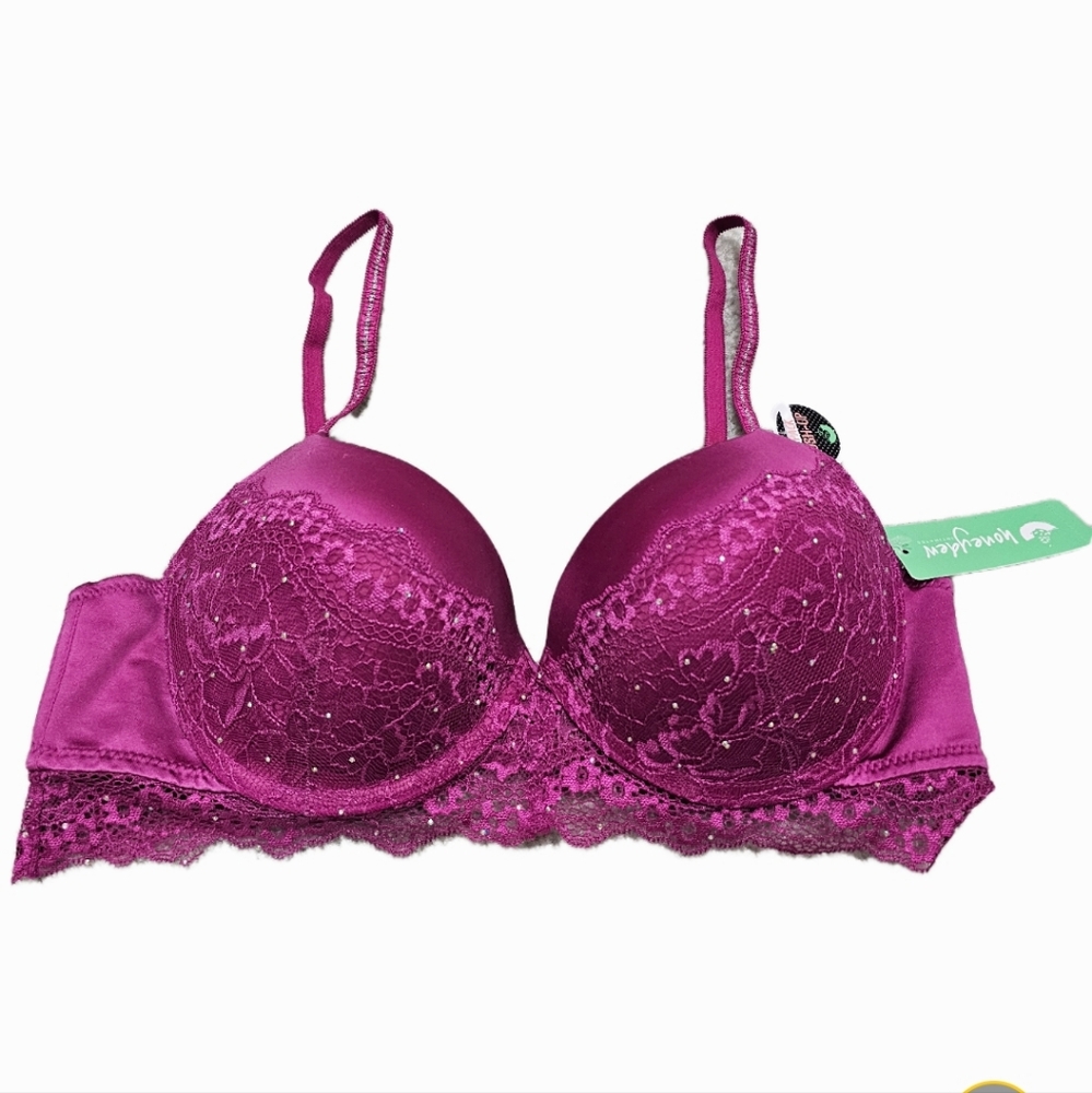 Honeydew Intimates Pink Push-up Lace Bra.
